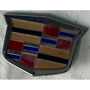Cadillac‎ Emblem Badge Shield Logo Chrome Red Blue Gold V Series
